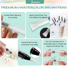 12Pcs Watercolor Brush Pens, Premium Leakproof Water Brush Pen with 6 Assorted T