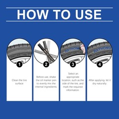 Professional Tire Marker Pen Quick Dry Waterproof for Cars and Home Applications