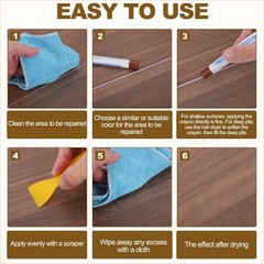 4Pcs Wood Furniture Repair Marker, Touch Up Crayon with Scraper, Red Cherry