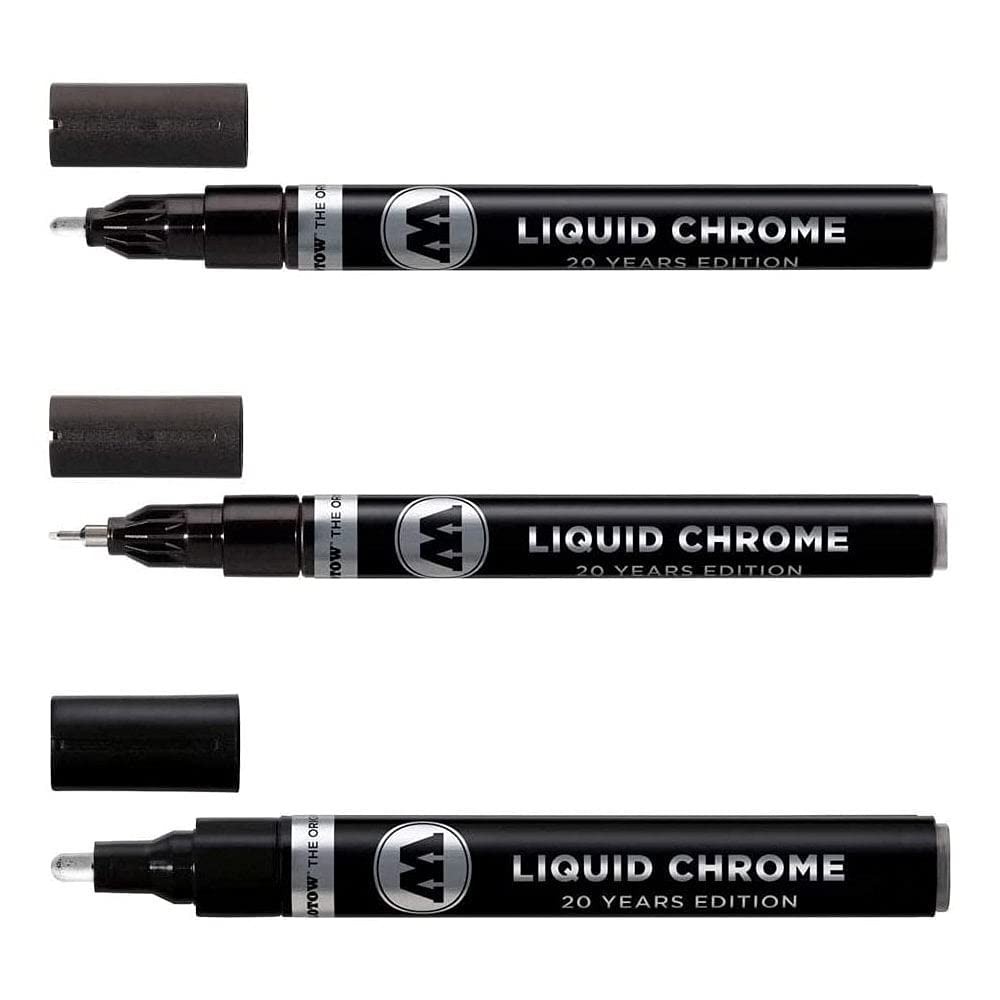 Molotow Liquid Chrome Marker Set – 1mm, 2mm and 1 Count (Pack of 3),