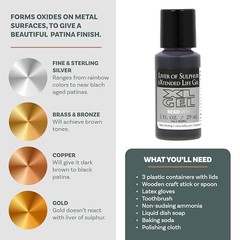 Liver of Sulfur Gel 1oz Patina Solution for Aged Metal Vintage Crafting