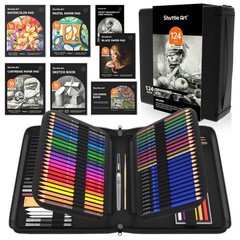 Shuttle Art 124 PCS Drawing Kit, Professional Drawing Supplies with Sketch, Char