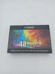 Pagather 48 Colors Acrylic Paint Markers Single Brush Tip Water Based Non Toxic