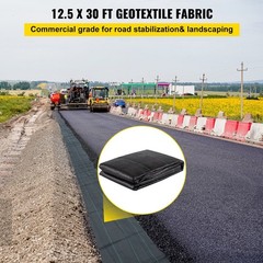 330lb 3.5oz 12.5x30ft woven polypropylene geotextile fabric black adjustable