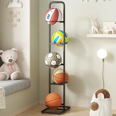 Vertical Ball Storage Rack – Adjustable 5-Tier Sports Organizer Stand for Bas…