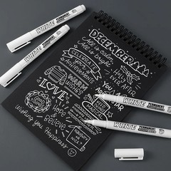 White Paint Pen Waterproof Permanent Marker Oil Based Wood Metal Fabric Glass