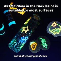 ARTME Glow in The Dark Paint, 10 Bright 2 Fl Oz (Pack of 10), 10 Colors