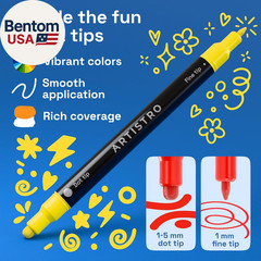 36 Precision Dual-Tip Acrylic Paint Markers – Paint Pens Set with Dot & Fine Tip
