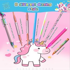 73PCS Unicorn Washable Markers Set with Glitter Pencil Case, Art Supplies and…