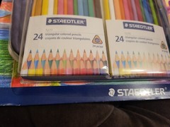 *Staedtler 51 Triangular Colored Pencils Set, Nylon Case, Sharpener 2.9mm Core