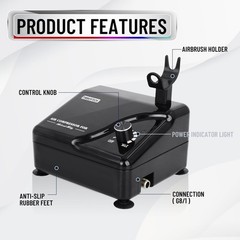 Timbertech Professional Airbrush Kit with Multi-Functional Compressor AS-207K…
