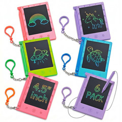 Kiddieloot Mini Lcd Writing Tablet For Kids – Pack Of 6 4.5 Inch Colorful