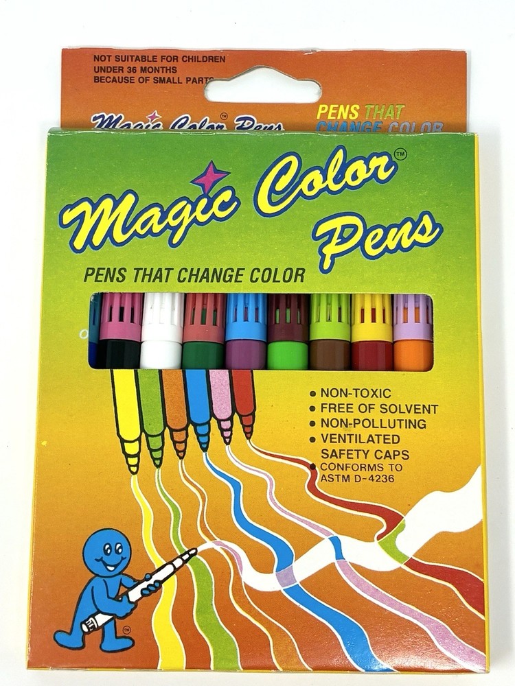 Magic Color Pen Set Color-Changing Markers Non-Toxic Vintage Style Made In Italy
