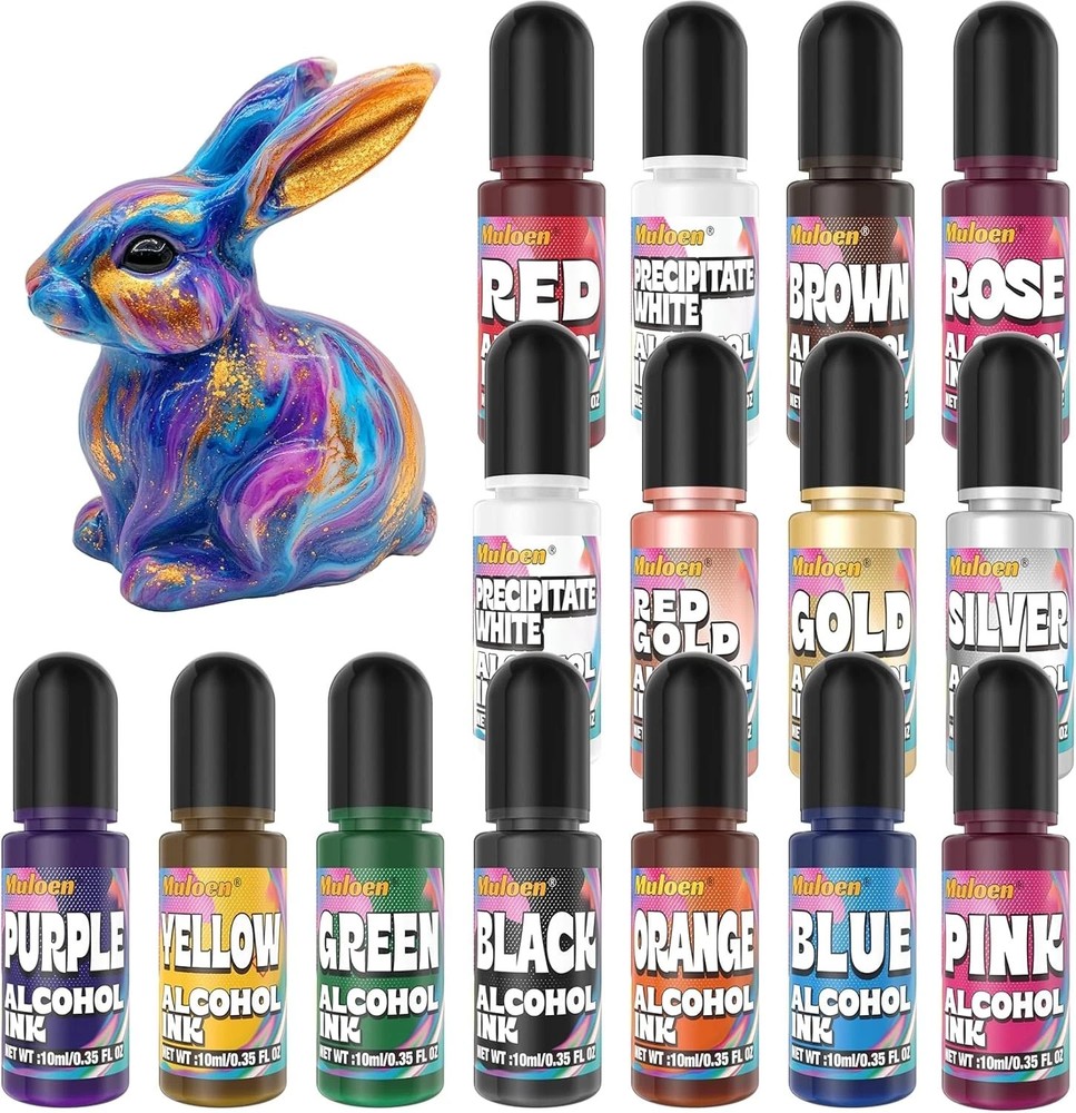 Alcohol Ink Set – 15 Colors Alcohol Inks for Resin, Highly Concentrated Alcoh…