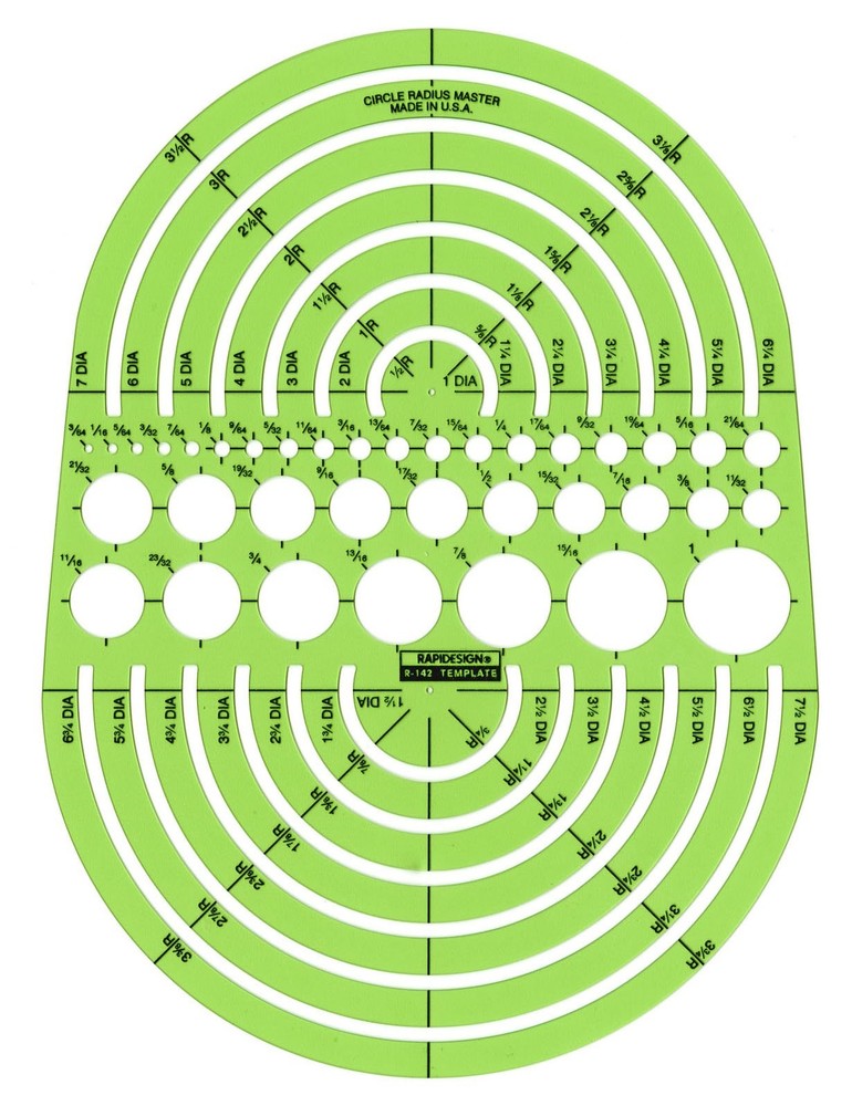 Rapidesign Circle Radius Master Template, 1 Each (R142),Other Drawing Supplies