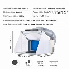 Uimoso Airbrush Spray Booth Portable Hobby Airbrush Paint Spray Booth for Models
