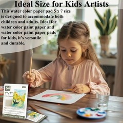 Watercolor Paper Pad 5×7 Inch 64 Sheets 140lb Cold Press Bulk Art Paint Paper