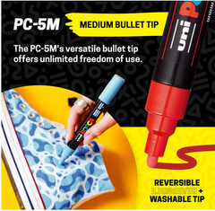 Uni Posca PC-5M Paint Markers Set of 29 Medium Tip Acrylic Art Pens All Surfaces