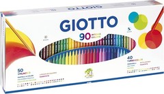 GIOTTO 90pcs Gift Box 40 Turbo Colour Felt-Tip Pens & 50 Stilnovo Colour Pencils