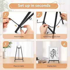 Sturdy Metal Display Easel Stand Adjustable Tripod Artwork Signs & Frames New