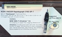Koh-I-Noor Rapidograph 3165-SP-7 Technical Pen Set + Instructions & Unopened Ink