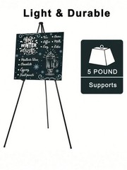 63in Foldable Easel Stand Adjustable Tripod with Bag 5lb Wedding Sign