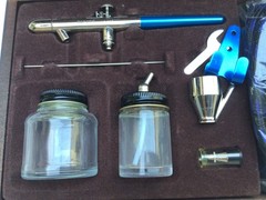 Vintage BADGER 150-4 PK Airbrush Kit Set in Original Wood Case Box 150 Air Brush