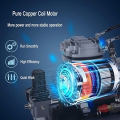 Upgraded Airbrush Single-Piston Oil-Free Mini Compressor ABPST08 with Cooling Fa