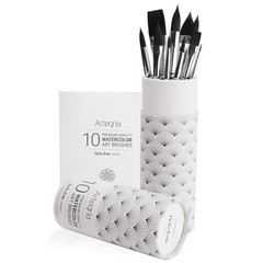 ARTEGRIA Watercolor Brush Set, 10 Professional Soft 10pcs set, Black –
