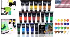 Non-Toxic Acrylic Paints – 4.05oz Tubes, 20 Colors