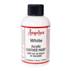 Angelus Acrylic Leather Paint White 4 Oz Water Based Non Peel Non Crack