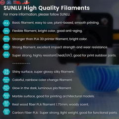 Premium PLA 3D Printer Filament 1.75mm Precision +/- 0.02mm, Multi-Pack Options