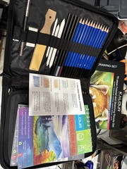 KALOUR 76Pc Art Supply Set – Sketching & Drawing Kit with Tutorial Book, Sketch