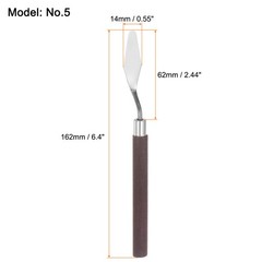 4pcs 14mm No.5 Painting Palette Knives Stainless Steel Spatula Red Wood Handle
