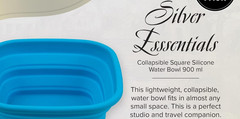Silver Brush Limited 900ml Square Collapsible Silicone Water Bowl