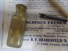 Marsching’s French Gold Paint Box and Bottles Antique Ornamental Gilding