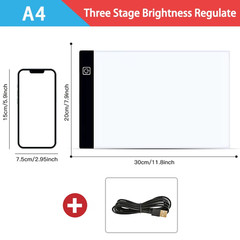 A4 LED Tracing Light Pad Drawing Copy Board for Sketching Painting Art Craft