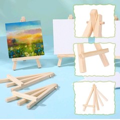 MotiMind 80 Pcs Mini Canvas (X40) With Easels (X40) for Painting