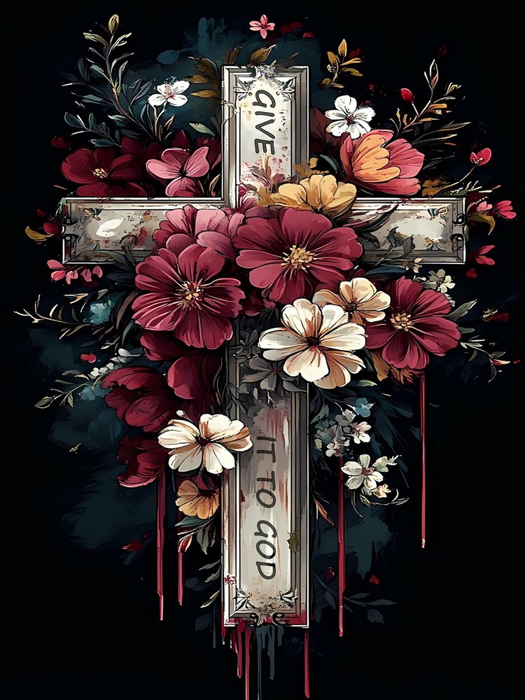 EIBEILI Religious Cross Diamond Art Kits for 12×16 inches, DP01350