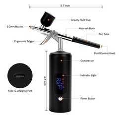 Portable Compressor Air Compressor Kit Cordless Paint Spray Gun Nail Art Tattoo