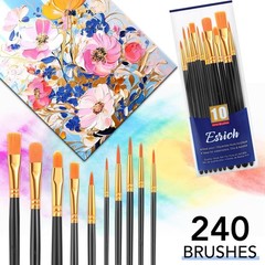 Multi-Size Artist Paint Brushes Set of 240 for Kids & Adults – Easy Care & Use
