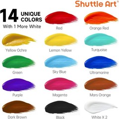 Shuttle Art Acrylic Paint, 15 Pack 16 Fl Oz (Pack of 15), 14+1 Colors