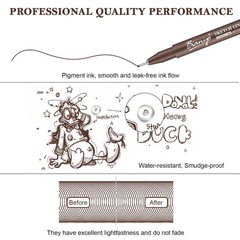 Sepia Tone Drawing Pen Set, 12 Assorted Sizes Sketch Liner, Water-Resistant A…