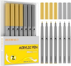 Versatile Gold & Silver Acrylic Marker Set – 7 Fine Tip Pens for All Surfaces