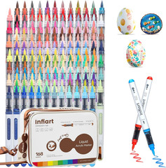 Acrylic Paint Markers Brush Tip, 168 Colors Acrylic Paint Pens with Automatic In