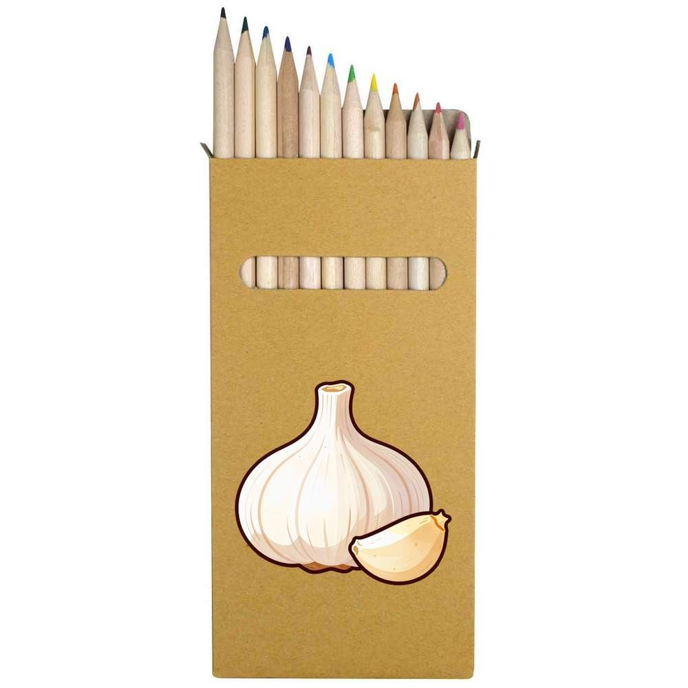 12 x ‘Garlic Bulb & Clove’ Long 178mm Coloured Pencils / Pencil Set (PE00090485)