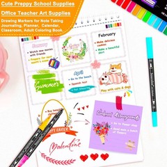 Art Brush Markers Pens for Adult Coloring Books, 36 Colors Numbered Dual Tip …