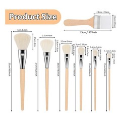 14 Pcs Mop Brush for Acrylic Painting Gilding Brush Versatile Mop Brushes4157