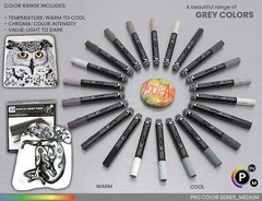 22 Acrylic Paint Pens (GRAYS) Pro Color Series Set (3mm MEDIUM)