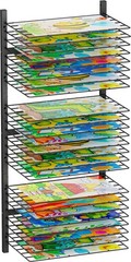Wall Mount Art Drying Rack, 24 Removable Shelves Metal Paint Drying Rack, Spa…